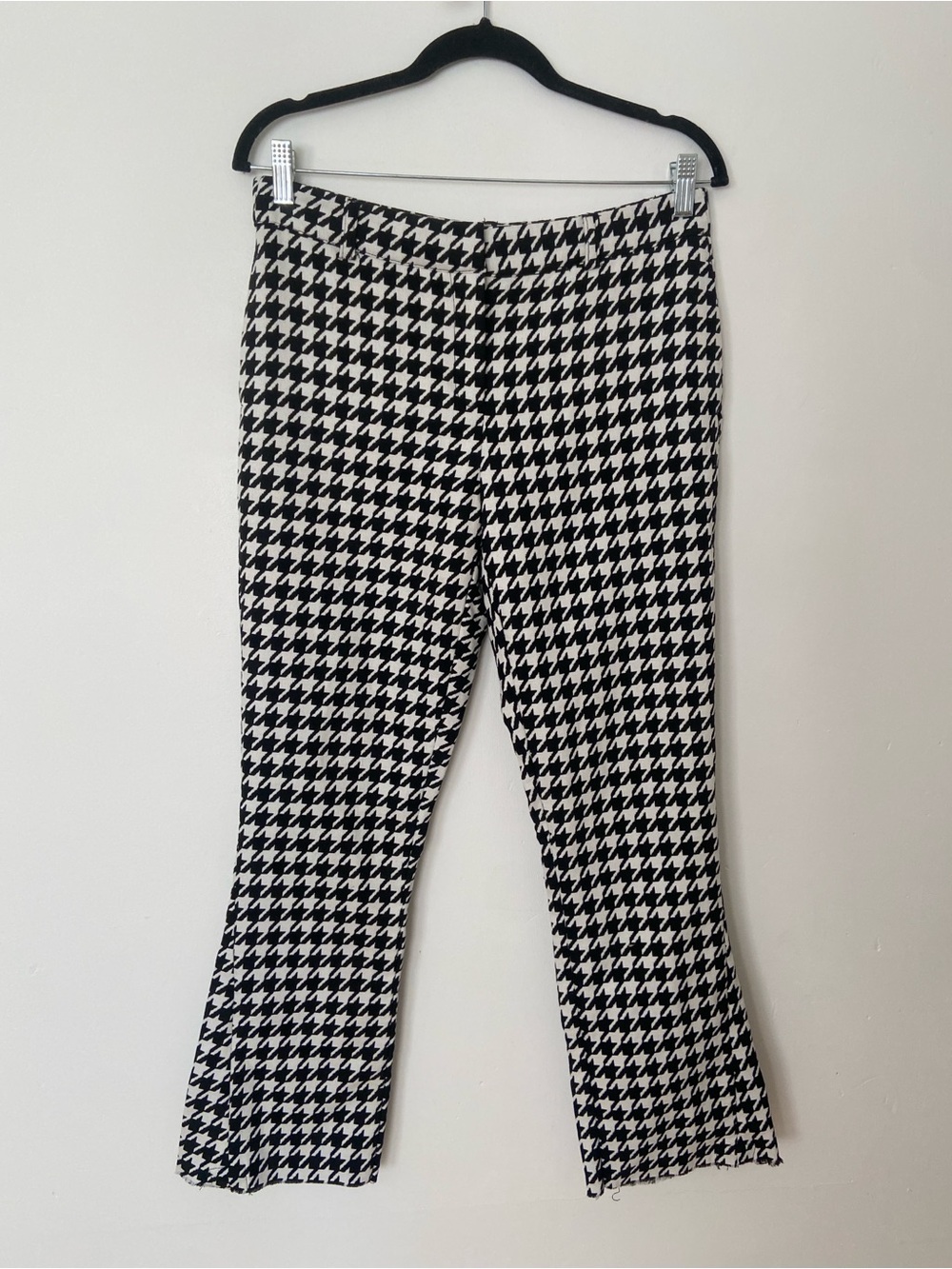Anine Bing Cropped Jocelyn Houndstooth Trouser size Medium Altered Flawed
